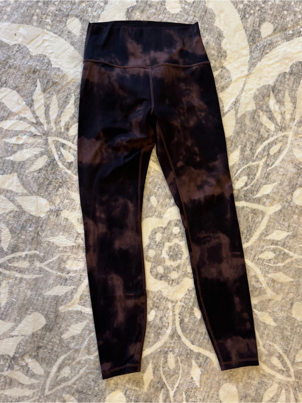CRZ YOGA Black Tie-Dye High-Waist Leggings